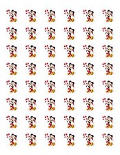 48 MICKEY MOUSE CHRISTMAS ENVELOPE SEALS LABELS STICKERS 1.2" ROUND