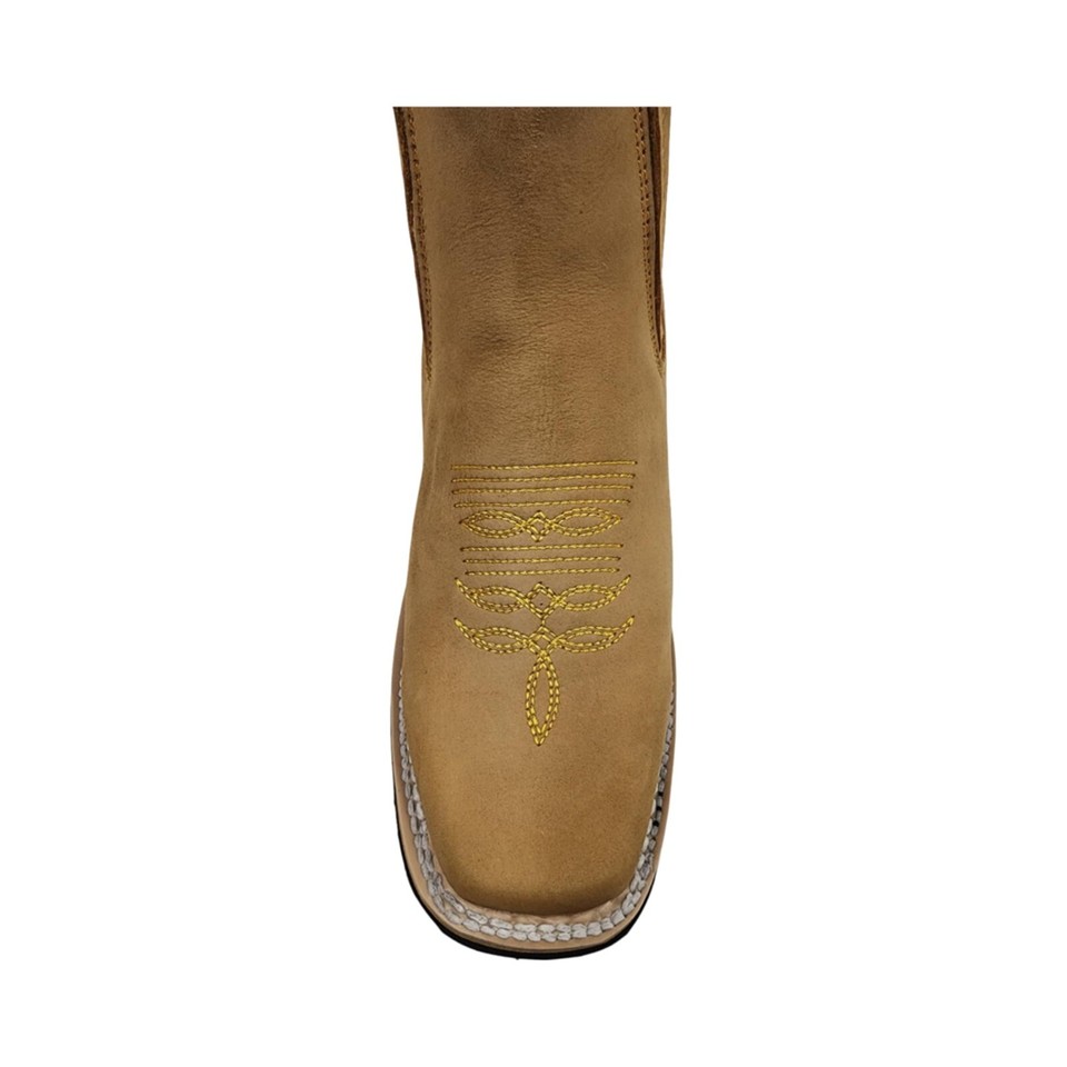 Men Genuine Cowhide Nobuck Handcrafted Western Rodeo Short Ankle Boots ...