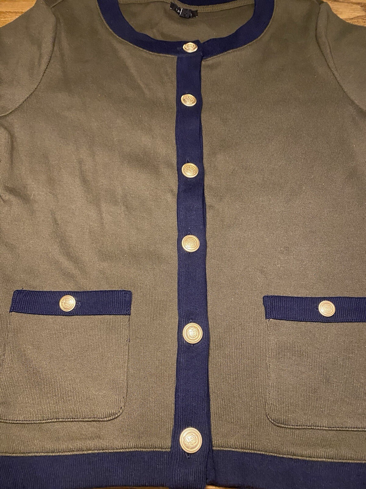 Talbots Patch Pocket Cardigan - Size Medium  Ribb… - image 2