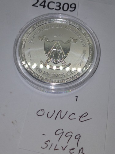 24C309 BB7 1 oz Silver Cameroon Imperial Dragon 500 Francs CFA 2018 - Picture 4 of 11