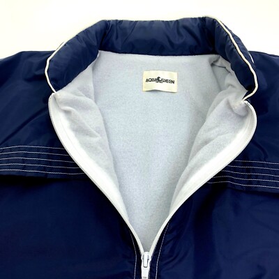 Vintage AQUA SHEEN Full Zip WindBreaker Jacket Mens Medium Blue