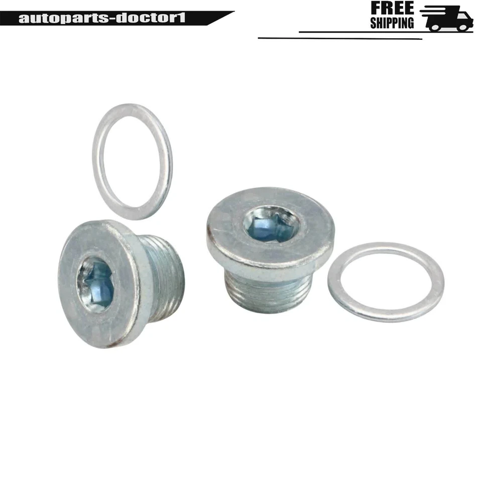 2Pcs For Porsche Cayenne Panamera 911 718 Boxster Engine Oil Drain Plug w/Gasket Foto 2 de 4