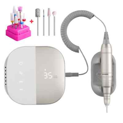 Electric Nail Drill Machine 35000 RPM Electric File HD Display Metal Manicure