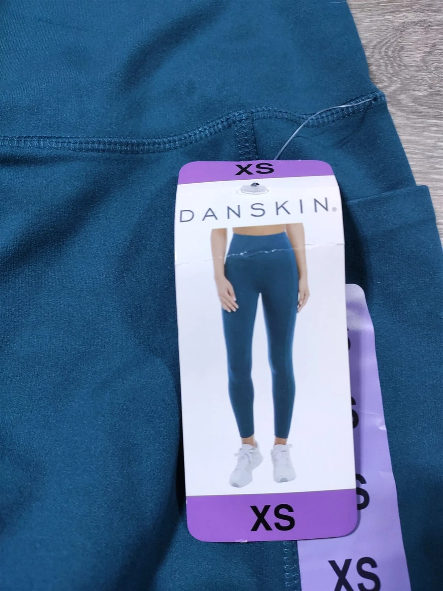 Danskin Leggings Womens High Rise Brushed Legging Teal X-Small 25