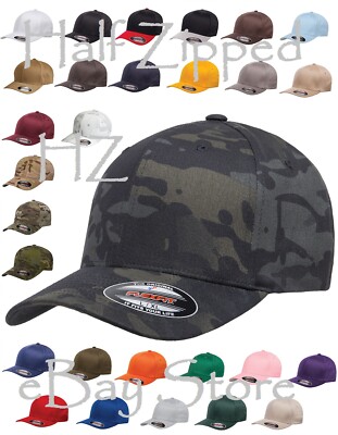 Flexfit Structured Twill Fitted Cap Baseball Hat 6277 S/M L/XL XL/2XL 29 COLORS!