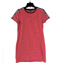 Tommy Hilfiger Women’s Medium Shirt Dress Red/white Striped Logo