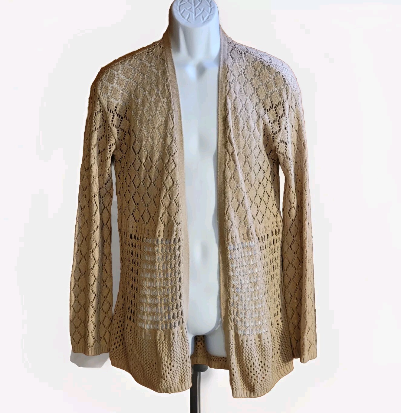 Inc International Concepts Toasted Twine Crochet Cardigan Women's Sz M NWT