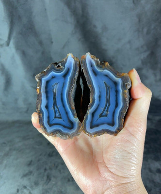 Blue Banded Agate 419g   Raw & Unpolished   From Çubuk Town, Türkiye