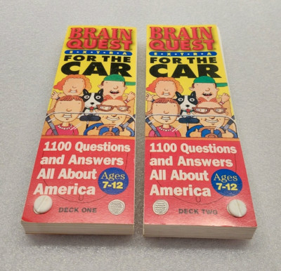 Brain Quest Extra for the Car 1100 Questions Answers Ages 7-12 Decks 1 & 2 1999
