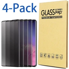 4 Pack For Samsung Galaxy S10/S10e/S10+ Tempered Glass Screen Protector Privacy