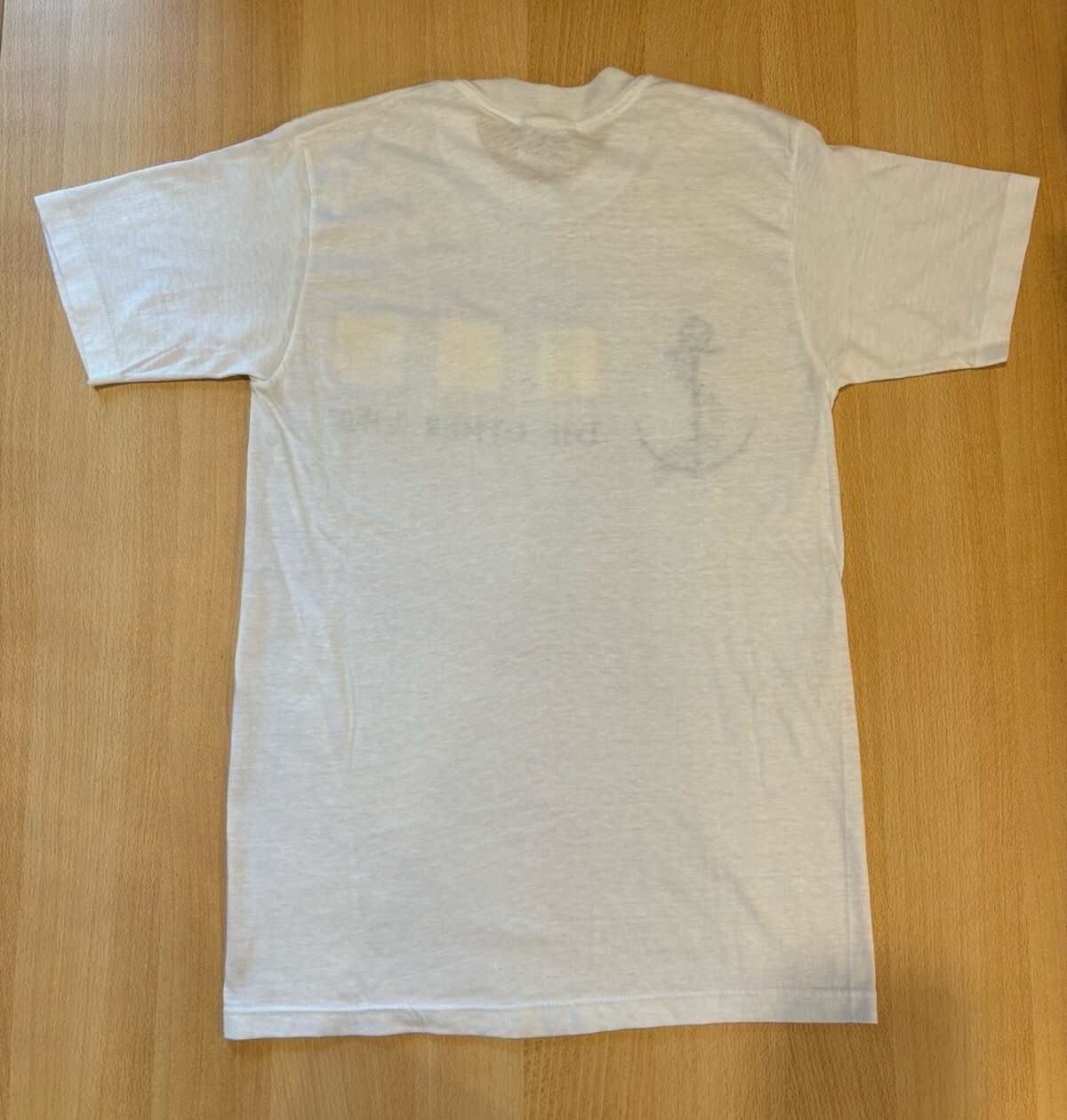 T shirt bianca punto singolo vintage "L'altra linea"