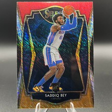 2021 PANINI SELECT - SADDIQ BEY (RC) RED WHITE ORANGE SHIMMER #175 - PISTONS