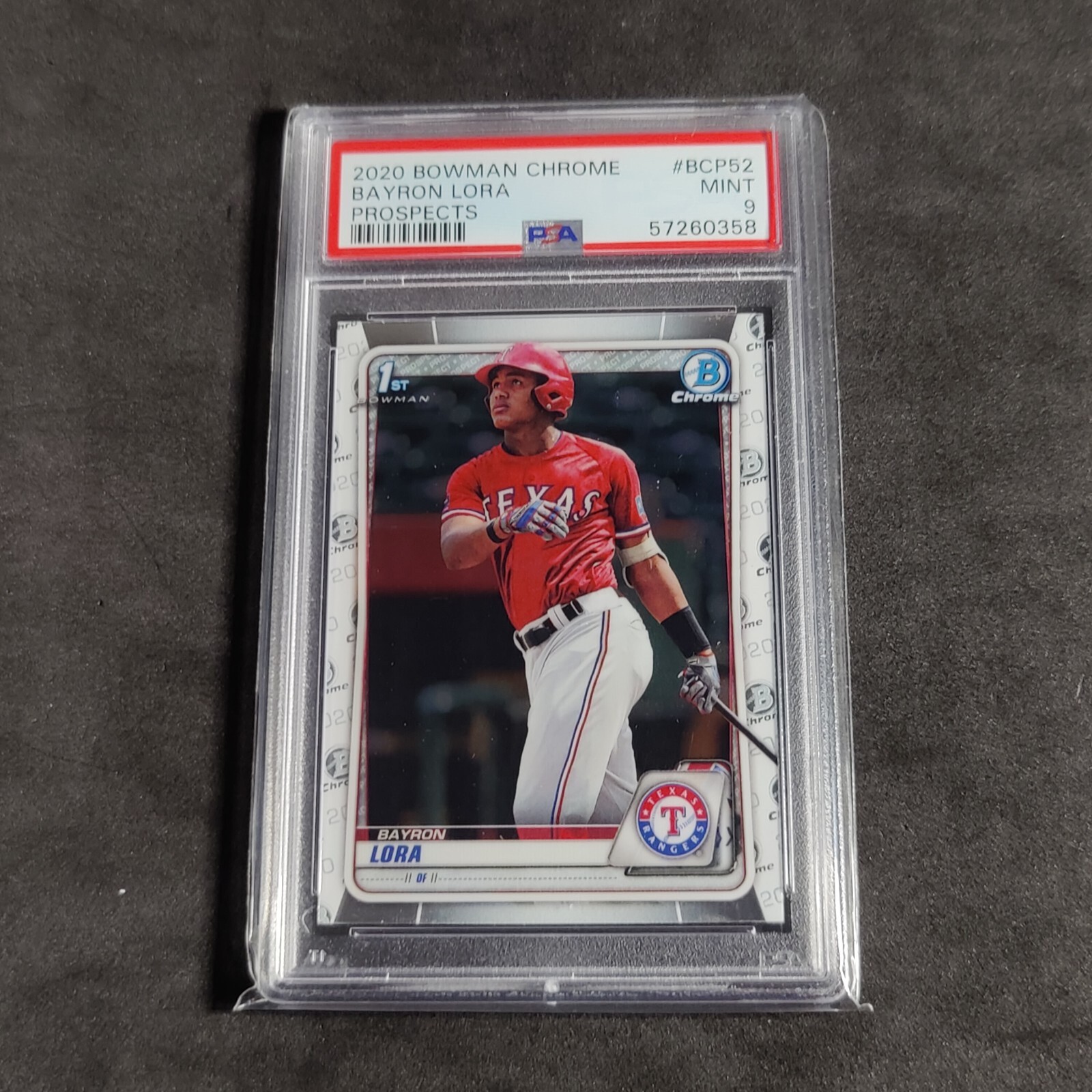 2020 Bowman Chrome Bayron Lora 1st Rookie RC #BCP-52 Texas Rangers PSA 9 MINT