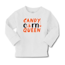 Kids Long Sleeve T Shirt Halloween Candy Corn Queen Style A Girls  Boys Clothes