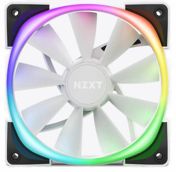 NZXT Aer RGB2 140mm x 140mm x 25mm Matte White Case Fan, HF-2814C