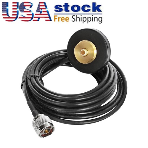 NMO Magnet Antenna Mount Base with N-J Plug 5M RG-58 Cable for Mobile Radio