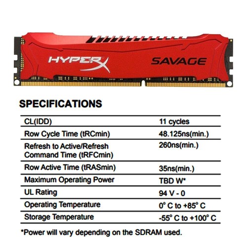 Kingston HyperX SAVAGE 32GB Kit 4x 8GB DDR3 2133MHz HX321C11SRK4/32 PC Memory BT - Picture 6 of 6