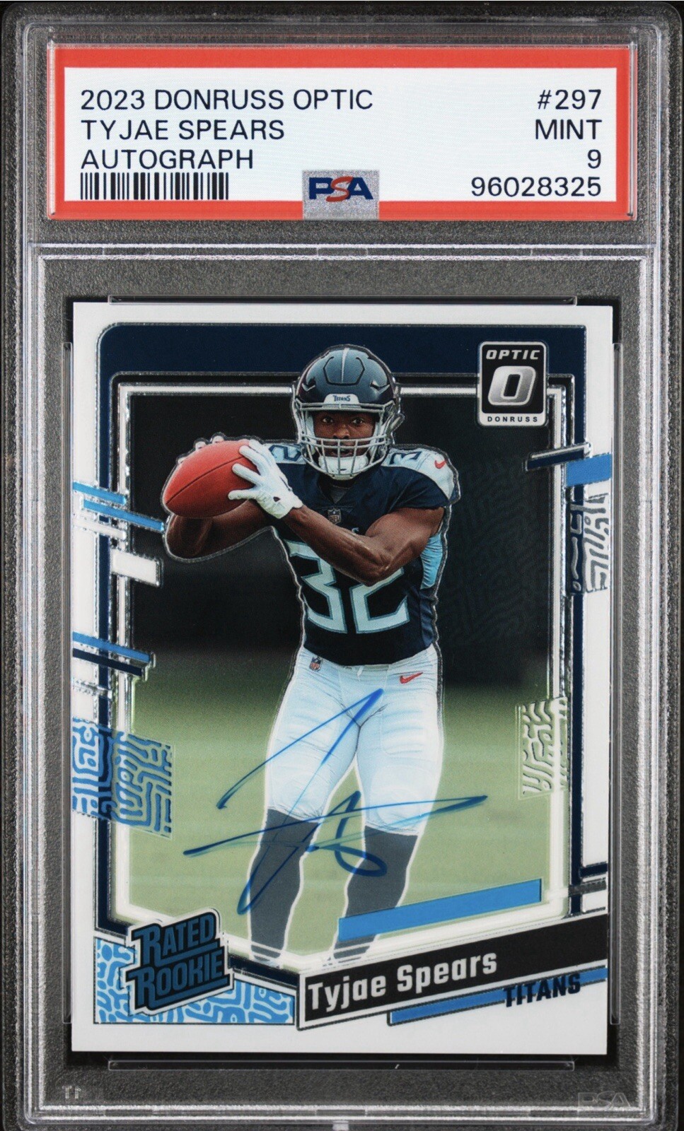 2023 Donruss Optic Tyjae Spears Rated Rookie Autograph Auto RC #160/199 PSA 9