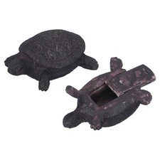 Hide A Key Outside, Faux Turtle Outdoor Waterproof Key Hider, Rust