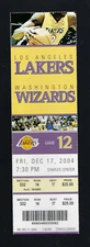 KOBE BRYANT TRIPLE DOUBLE - 2004 WIZARDS @ LAKERS FULL BASKETBALL TICKET - 12/17