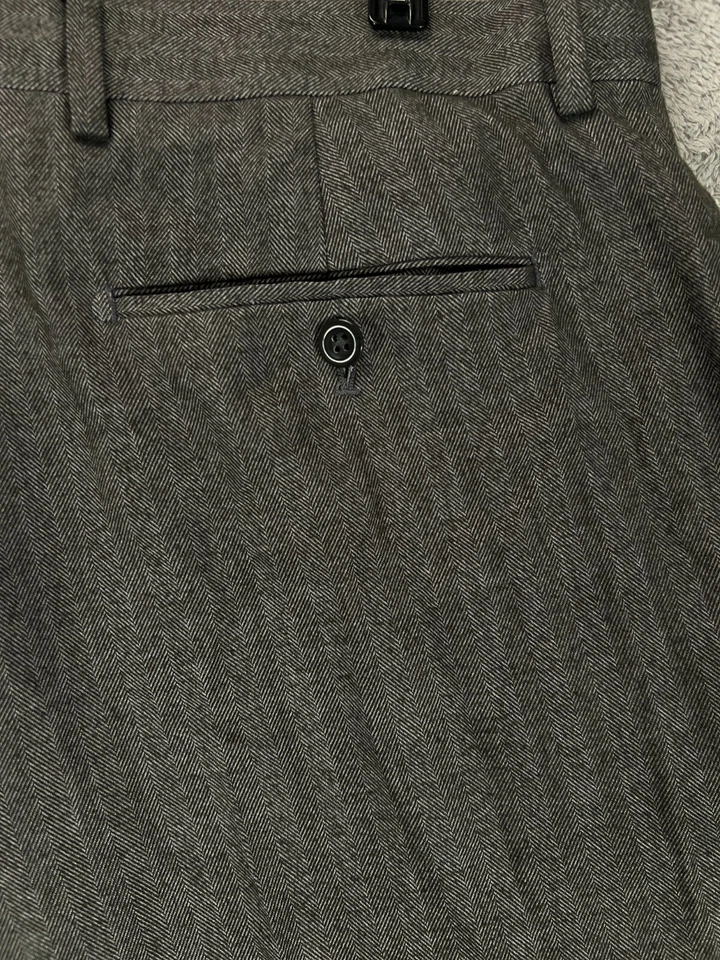 Pantalones de vestir Alan River para hombre 36x30 gris espiga vestido pantalón plano real 36x28 Foto 4 de 4