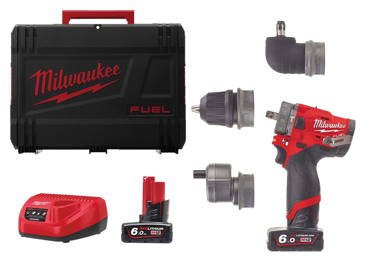 Milwaukee M12FPDXKIT-602X 12v Removable Chuck Percussion Drill