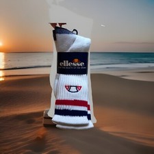 VTG Mens Socks ELLESSE Sport Performance Crew Socks 10-13 NOS 90's Acrylic