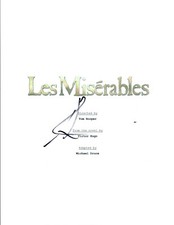 Eddie Redmayne Signed Autographed LES MISERABLES Movie Script COA AB