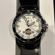 Lucien Piccard LP-1298A4 Automatic Men’s Watch 44mm Open Heart Wristwatch W/box