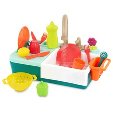 Sink Play Set Toy Kitchen Sink Faucet Running Water, Dishes, Play Foo...