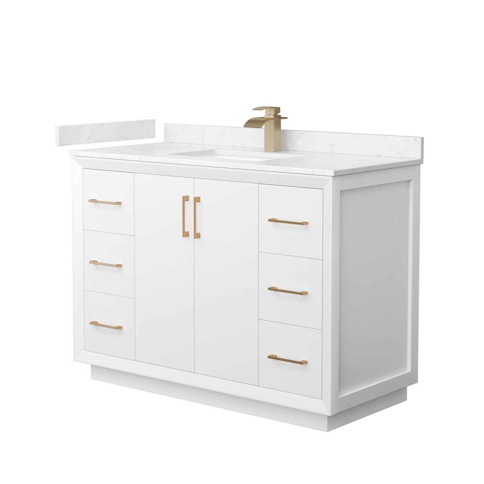 Wyndham Strada 48-Inch White Carrara Cultured Marble Vanity with Sink
