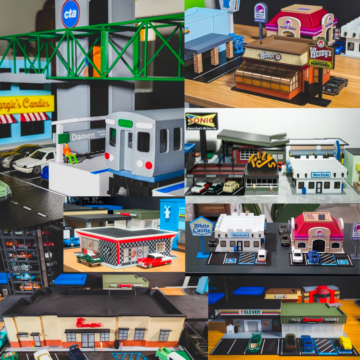 ☆1/64 Cocodake Diorama Plate H Set 1:64 Scale Diorama Building Kits for Hot Wheels & Diecast Cars