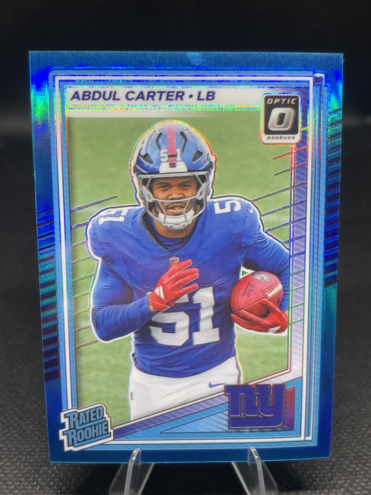 2025 Panini Donruss Optic - Rated Rookie Abdul Carter #300 Neon Blue Prizm /399