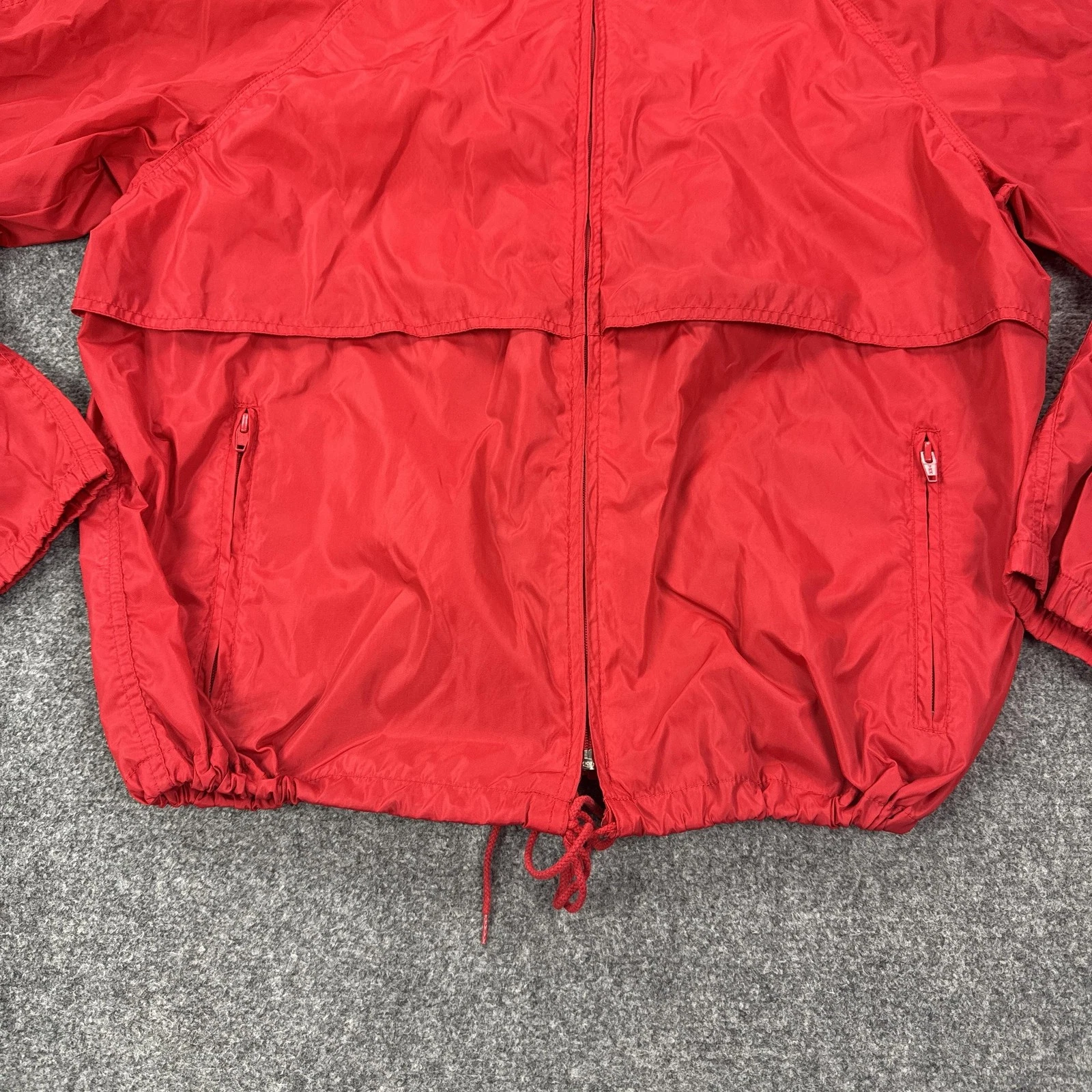 Vintage Eddie Bauer Jacket Mens XL Red Nylon Hooded Mesh Lined Windbreaker - product detail image 3