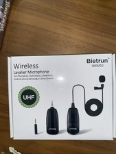 Bietrun Wireless Lavalier Microphone UHF WXM10 iPhone Android Samsung Camera