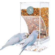Bird Parrot Feeders, No Mess Automatic Cage Feeder Dispenser Food Container, ...