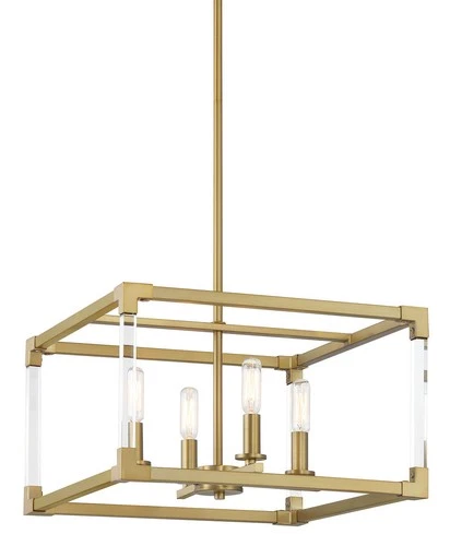 Minka Lavery 1458 Oro District 4 Light 16"W Vantage Pendant - Brass - Picture 1 of 9