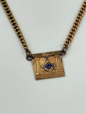 Vtg Bojar 1/20 12k Gold Filled Freemasons Masonic Tie Bar Clip 