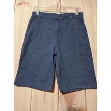 Old Navy Boys Navy Blue Shark Embroidered Chino Shorts Size 16 Adjustable Waist