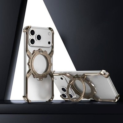 Luxury Metal Bumper Ring Holder Shockproof Case Cover for iPhone 17 Pro Max