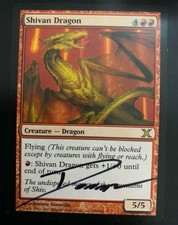 Mtg Shivan Dragon 10Th Edition Artist Proof Signed White Background