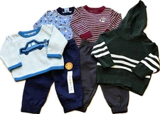 New 6pc Carters Gap Jumping Bean Gymboree Bodysuits Sweaters Pants 6-9-12 mo NWT