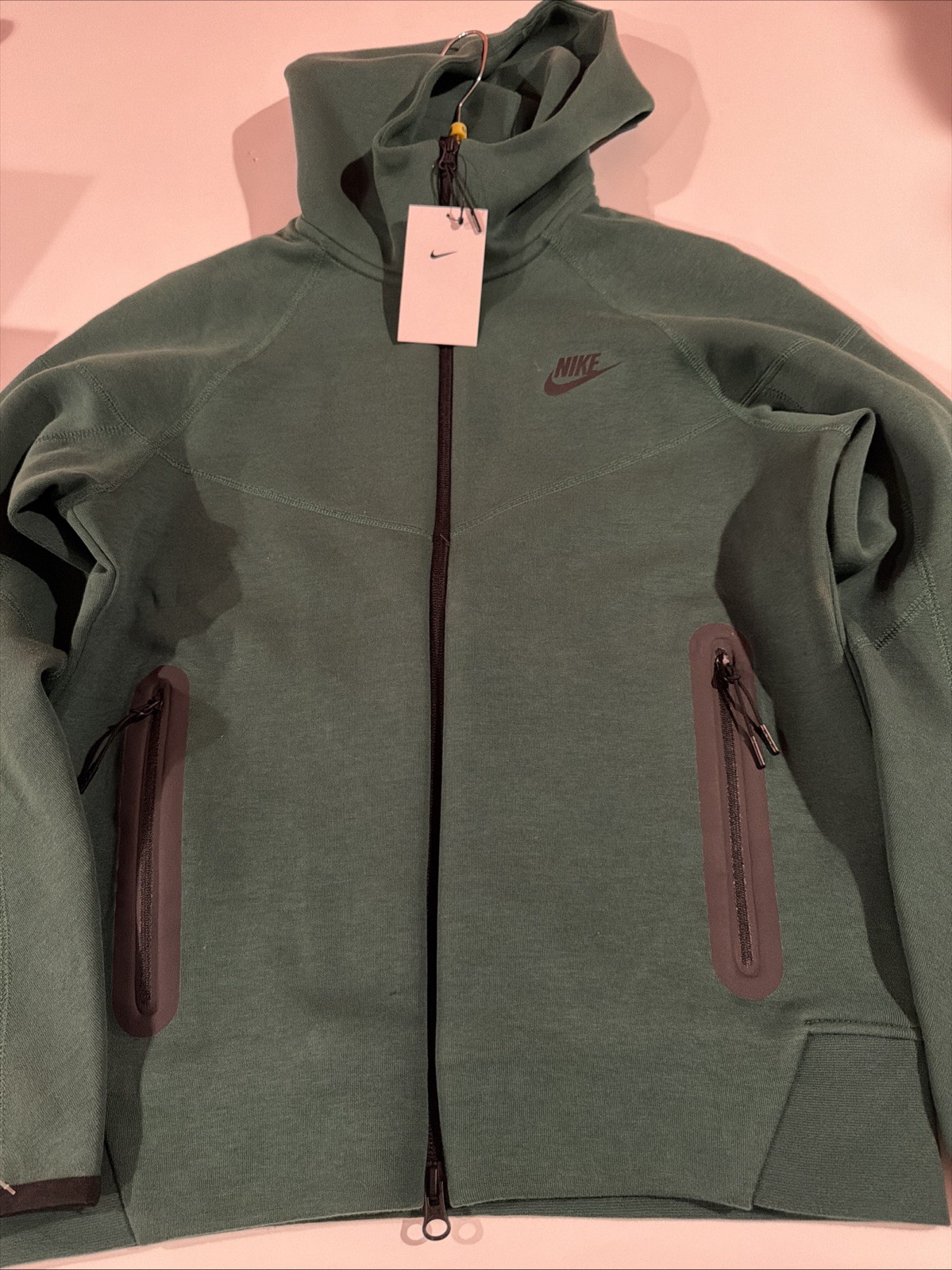 Nike Men's Green Tech Fleece Full-Zip Windrunner Hoodie FQ1883 Sz S BWT Jacket