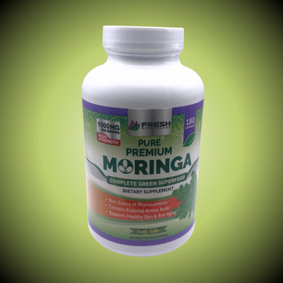 FreshHealthcare Moringa Oleifera   100% Pure Leaf Powder   180 Capsules