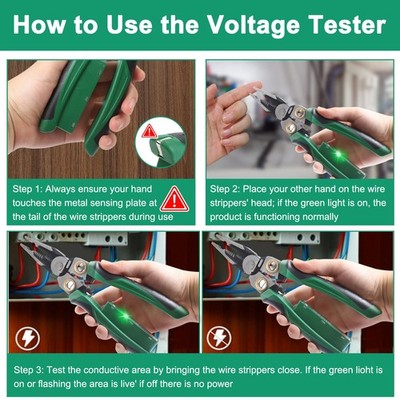 Multifunctional 8-in-1 Cable Stripper With Electrical Testing Function