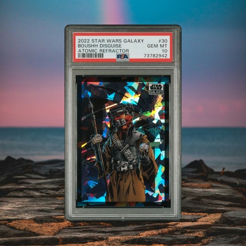 Boush Disguise 2022 Topps Chrome Star Wars Galaxy #30  Atomic Refractor PSA 10
