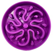 Outward Hound Purple Slow Feed Dog Bowl 10.5  Round Non-Slip Feeder NEW