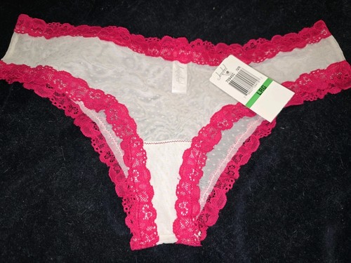 NWT Jezebel White Stretch Lace Spandex Hipster Panty - 70945C L