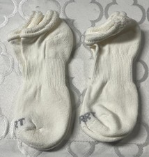 Vintage Women's Roll Top Socks Size 9-11 White 2 Pair No Show