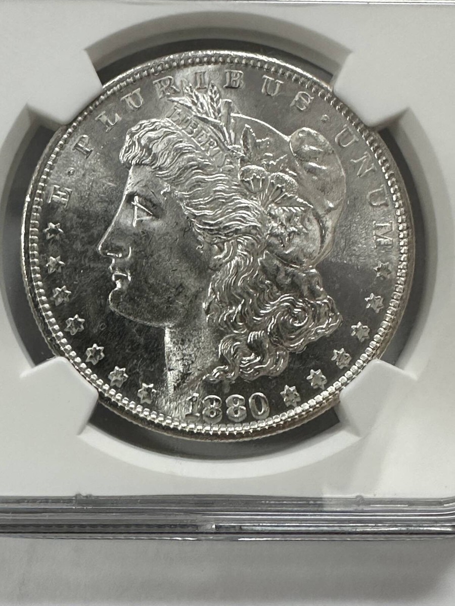 1878 S Morgan Silver Dollar NGC MS-64 First Year, White, Almost
